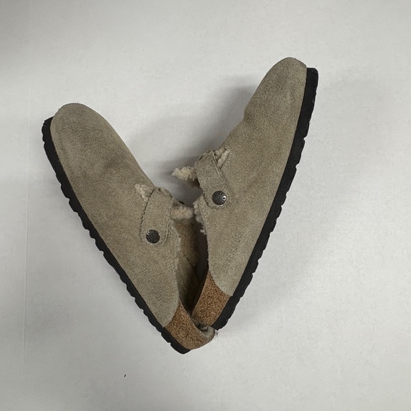 Birkenstock Boston Shearling Suede Leather - Taupe - Size 40. - Picture 9 of 13